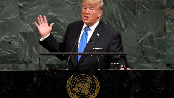 (FILES) In this file photo taken on September 19, 2017 US President Donald Trump addresses the 72nd Annual UN General Assembly in New York - Sputnik International