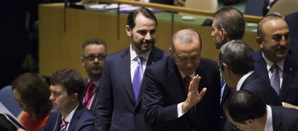 Turkish President Recep Tayyip Erdogan arrives for the 73rd session of the United Nations General Assembly, Tuesday, Sept. 25, 2018 at U.N. headquarters. - Sputnik International