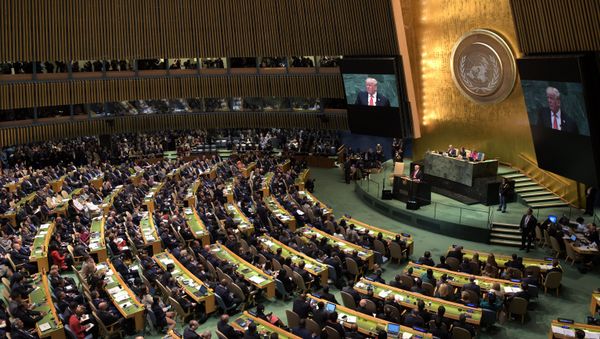 United States President Donald Trump speaks at the United Nations General Assembly in New York. - Sputnik International