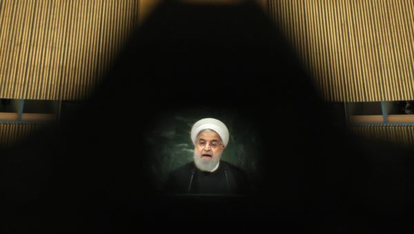 Iran's President Hassan Rouhani is seen through a camera eyepiece as he addresses the 73rd session of the United Nations General Assembly at U.N. headquarters in New York, U.S., September 25, 2018. Iran's President Hassan Rouhani is seen through a camera eyepiece as he addresses the 73rd session of the United Nations General Assembly at U.N. headquarters in New York, U.S., September 25, 2018. - Sputnik International