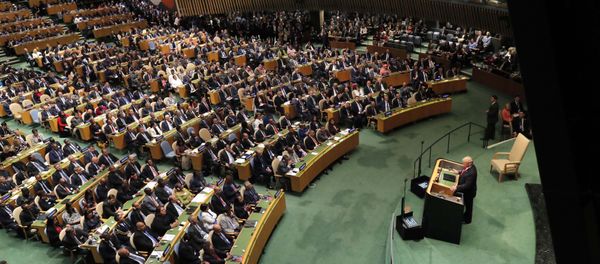 U.S. President Donald Trump addresses the 73rd session of the United Nations General Assembly at U.N. headquarters in New York, U.S., September 25, 2018 U.S. President Donald Trump addresses the 73rd session of the United Nations General Assembly at U.N. headquarters in New York, U.S., September 25, 2018 - Sputnik International