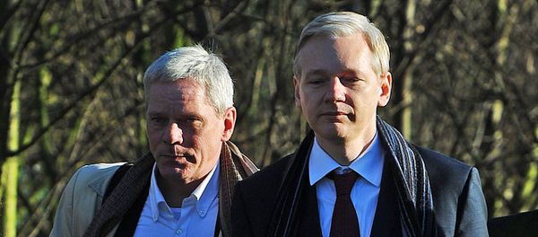 WikiLeaks founder Julian Assange (R) arrives with WikiLeaks spokesman Kristinn Hrafnsson at Belmarsh Magistrates' Court, in south-east London, on February 8, 2011 WikiLeaks founder Julian Assange (R) arrives with WikiLeaks spokesman Kristinn Hrafnsson at Belmarsh Magistrates' Court, in south-east London, on February 8, 2011 - Sputnik International