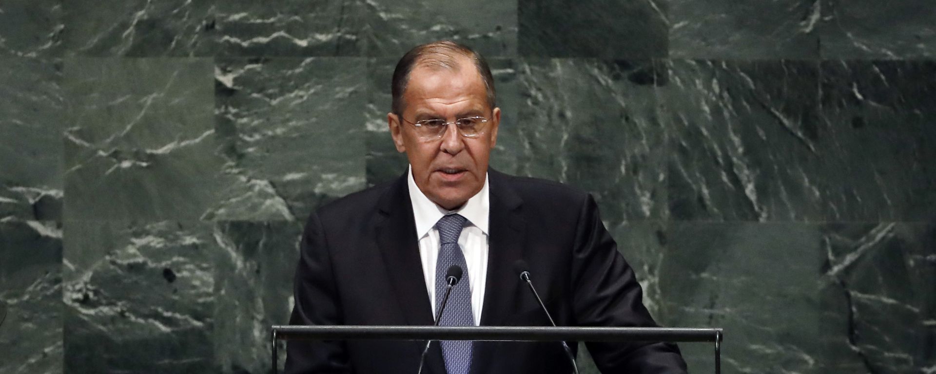 Russia's Foreign Minister Sergey Lavrov addresses the 73rd session of the United Nations General Assembly, at U.N. headquarters, Friday, Sept. 28, 2018 Russia's Foreign Minister Sergey Lavrov addresses the 73rd session of the United Nations General Assembly, at U.N. headquarters, Friday, Sept. 28, 2018 - Sputnik International, 1920, 22.01.2024