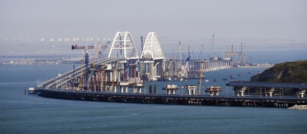 A view of the new bridge across the Kerch Strait linking Russia's Taman Peninsula with Crimea, after regular traffic began, in Kerch, Crimea, Wednesday, May 16, 2018. A view of the new bridge across the Kerch Strait linking Russia's Taman Peninsula with Crimea, after regular traffic began, in Kerch, Crimea, Wednesday, May 16, 2018. - Sputnik International