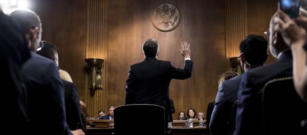 Supreme Court nominee Judge Brett Kavanaugh is sworn in before testifying during the Senate Judiciary Committee, Thursday, Sept. 27, 2018 on Capitol Hill in Washington. Supreme Court nominee Judge Brett Kavanaugh is sworn in before testifying during the Senate Judiciary Committee, Thursday, Sept. 27, 2018 on Capitol Hill in Washington. - Sputnik International