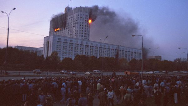 The conflict between two branches of Russian power on September 21-October 4, 1993 led to the forcible cessation of the powers of the Russian Supreme Soviet, and was accompanied by armed clashes in the streets of Moscow - Sputnik International
