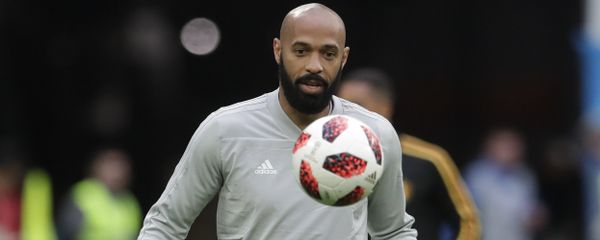 Belgium assistant coach Thierry Henry eyes the ball prior to the semifinal match between France and Belgium at the 2018 soccer World Cup in the St. Petersburg Stadium, in St. Petersburg, Russia, Tuesday, July 10, 2018 Belgium assistant coach Thierry Henry eyes the ball prior to the semifinal match between France and Belgium at the 2018 soccer World Cup in the St. Petersburg Stadium, in St. Petersburg, Russia, Tuesday, July 10, 2018 - Sputnik International