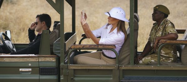 First lady Melania Trump takes photos with her cell phone during a safari at the Nairobi National Park in Nairobi, Kenya, Friday, Oct. 5, 2018 First lady Melania Trump takes photos with her cell phone during a safari at the Nairobi National Park in Nairobi, Kenya, Friday, Oct. 5, 2018 - Sputnik International