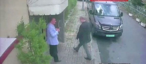 A still image taken from CCTV video and obtained by TRT World claims to show Saudi journalist Jamal Khashoggi as he arrives at Saudi Arabia's consulate in Istanbul, Turkey Oct. 2, 2018. - Sputnik International