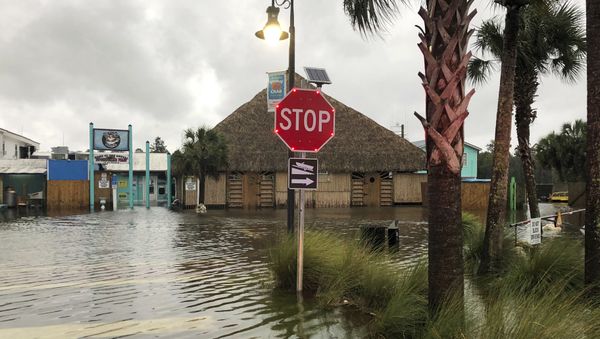 The St. Marks River overflows into the city of St. Marks, Fla., ahead of Hurricane Michael, Wednesday, Oct. 10, 2018. - Sputnik International