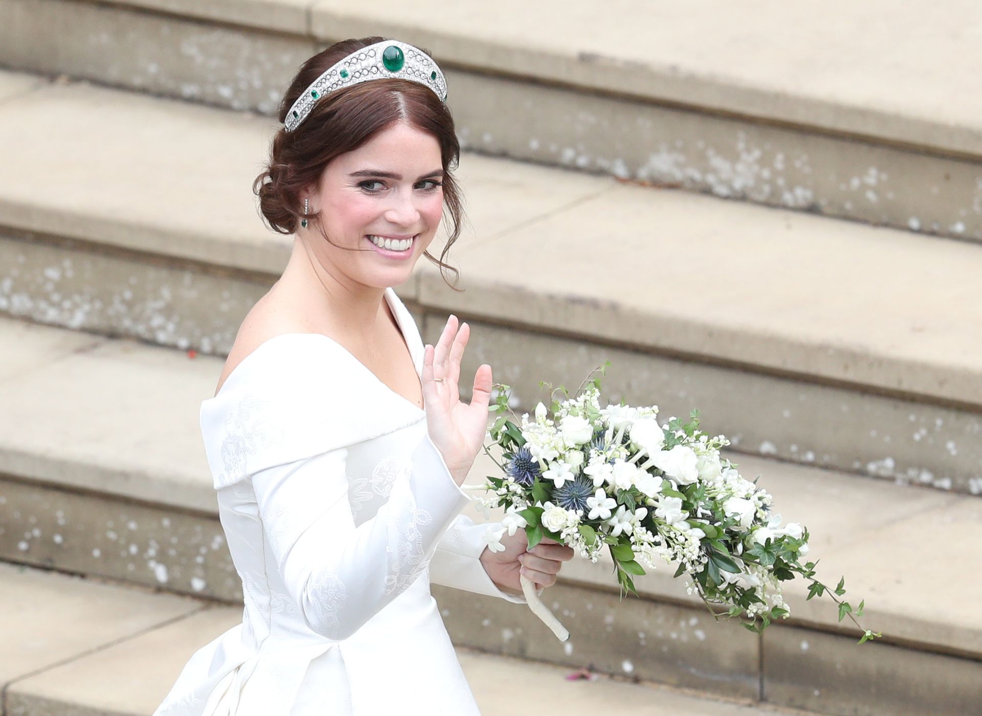 Princess Eugenie of York and Jack Brooksbank after their wedding ceremony at St George’s Chapel, Windsor Castle, near London, England, Friday Oct. 12, 2018.  - Sputnik International, 1920, 03.10.2022