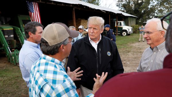 Trump meets with farmers affected by Hurricane Michael in Macon - Sputnik International