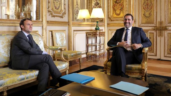French president Emmanuel Macron (L) speaks with La Republique en Marche (Republic on the Move - LREM) centrist party new leader Christophe Castaner, at the Elysee palace on november 20, 2017 in Paris. French president Emmanuel Macron (L) speaks with La Republique en Marche (Republic on the Move - LREM) centrist party new leader Christophe Castaner, at the Elysee palace on november 20, 2017 in Paris. - Sputnik International