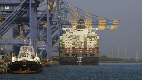 A container ship (R) docked at India's Adani Port Special Economic Zone (APSEZ) in Mundra (File) A container ship (R) docked at India's Adani Port Special Economic Zone (APSEZ) in Mundra (File) - Sputnik International