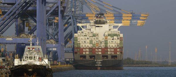 A container ship (R) docked at India's Adani Port Special Economic Zone (APSEZ) in Mundra (File) A container ship (R) docked at India's Adani Port Special Economic Zone (APSEZ) in Mundra (File) - Sputnik International