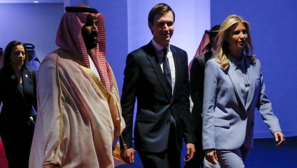 Saudi Arabia's Deputy Crown Prince Mohammed bin Salman escorts White House senior advisor Jared Kushner and his wife White House senior advisor Ivanka Trump at the Global Center for Combatting Extremist Ideology in Riyadh, Saudi Arabia May 21, 2017 Saudi Arabia's Deputy Crown Prince Mohammed bin Salman escorts White House senior advisor Jared Kushner and his wife White House senior advisor Ivanka Trump at the Global Center for Combatting Extremist Ideology in Riyadh, Saudi Arabia May 21, 2017 - Sputnik International