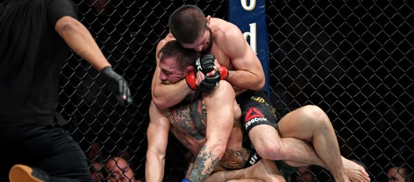 Oct 6, 2018; Las Vegas, NV, USA; Khabib Nurmagomedov (red gloves) fights Conor McGregor (blue gloves) during UFC 229 at T-Mobile Arena: Oct 6, 2018; Las Vegas, NV, USA; Khabib Nurmagomedov (red gloves) fights Conor McGregor (blue gloves) during UFC 229 at T-Mobile Arena: - Sputnik International