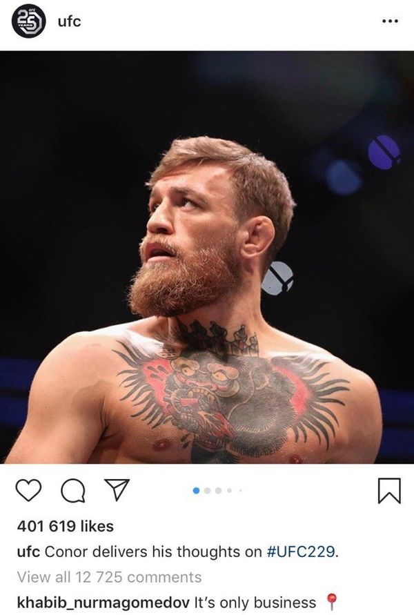 A screenshot of Khabib's comment - Sputnik International