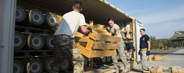 Ramstein Air Base, Germany recieving US ammo shipment Ramstein Air Base, Germany recieving US ammo shipment - Sputnik International