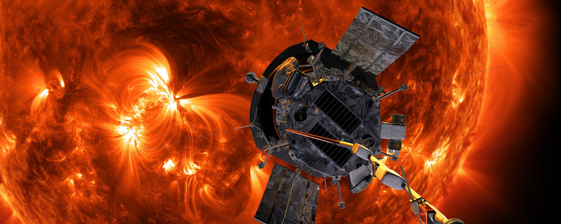 Illustration of Parker Solar Probe approaching the Sun Illustration of Parker Solar Probe approaching the Sun - Sputnik International, 1920, 15.12.2021