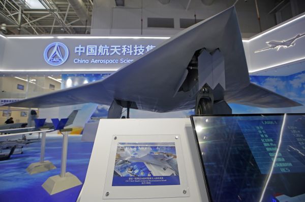 In this Tuesday, Nov. 6, 2018, file photo, China's new-generation stealth unmanned combat aircraft prototype, the CH-7, is displayed during the 12th China International Aviation and Aerospace Exhibition, also known as Airshow China 2018, in Zhuhai city, south China's Guangdong province. In this Tuesday, Nov. 6, 2018, file photo, China's new-generation stealth unmanned combat aircraft prototype, the CH-7, is displayed during the 12th China International Aviation and Aerospace Exhibition, also known as Airshow China 2018, in Zhuhai city, south China's Guangdong province. - Sputnik International