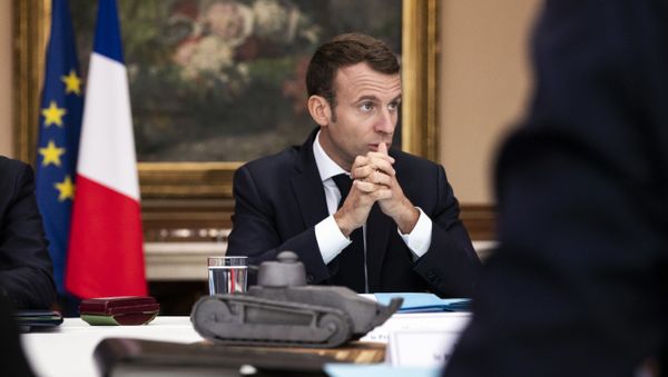 French President Emmanuel Macron chairs a cabinet meeting in Charleville-Mezieres, northeastern France, Wednesday, Nov.7 2018 - Sputnik International