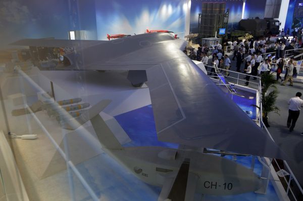 CH-7 China new-generation stealth unmanned combat aircraft prototype is displayed during the 12th China International Aviation and Aerospace Exhibition, also known as Airshow China 2018, Tuesday, Nov. 6, 2018, in Zhuhai city, south China's Guangdong province. CH-7 China new-generation stealth unmanned combat aircraft prototype is displayed during the 12th China International Aviation and Aerospace Exhibition, also known as Airshow China 2018, Tuesday, Nov. 6, 2018, in Zhuhai city, south China's Guangdong province. - Sputnik International
