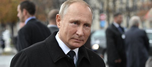 Russian President Vladimir Putin after the flower-laying ceremony at the Monument to Soldiers of the Russian Expeditionary Force Who Fought in France in WWI. Russian President Vladimir Putin after the flower-laying ceremony at the Monument to Soldiers of the Russian Expeditionary Force Who Fought in France in WWI. - Sputnik International