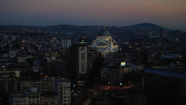 Belgrade panorama with one of the main feature this capital city, Catedral of Saint Sava. It represents an Orthodox church, the largest in the Balkans. - Sputnik International