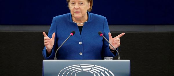 German Chancellor Angela Merkel addresses the European Parliament during a debate on the future of Europe, at the European Parliament in Strasbourg, France, November 13, 2018 German Chancellor Angela Merkel addresses the European Parliament during a debate on the future of Europe, at the European Parliament in Strasbourg, France, November 13, 2018 - Sputnik International