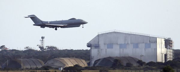 An aircraft takes off from royal air forces base in Akrotiri, near costal city of Limassol, Cyprus, on Thursday, April 12, 2018 An aircraft takes off from royal air forces base in Akrotiri, near costal city of Limassol, Cyprus, on Thursday, April 12, 2018 - Sputnik International