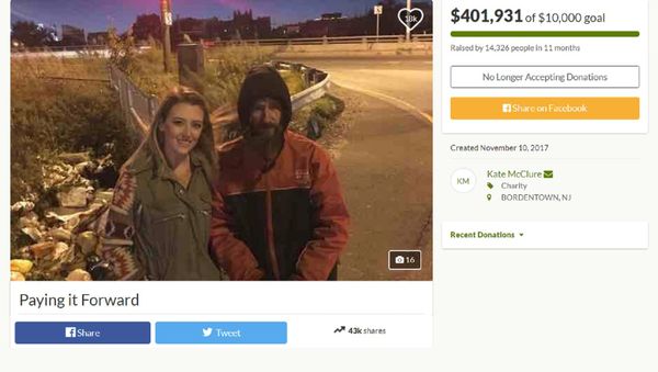 Paying it Forward GoFundMe page for Johnny Bobbitt Jr. - Sputnik International