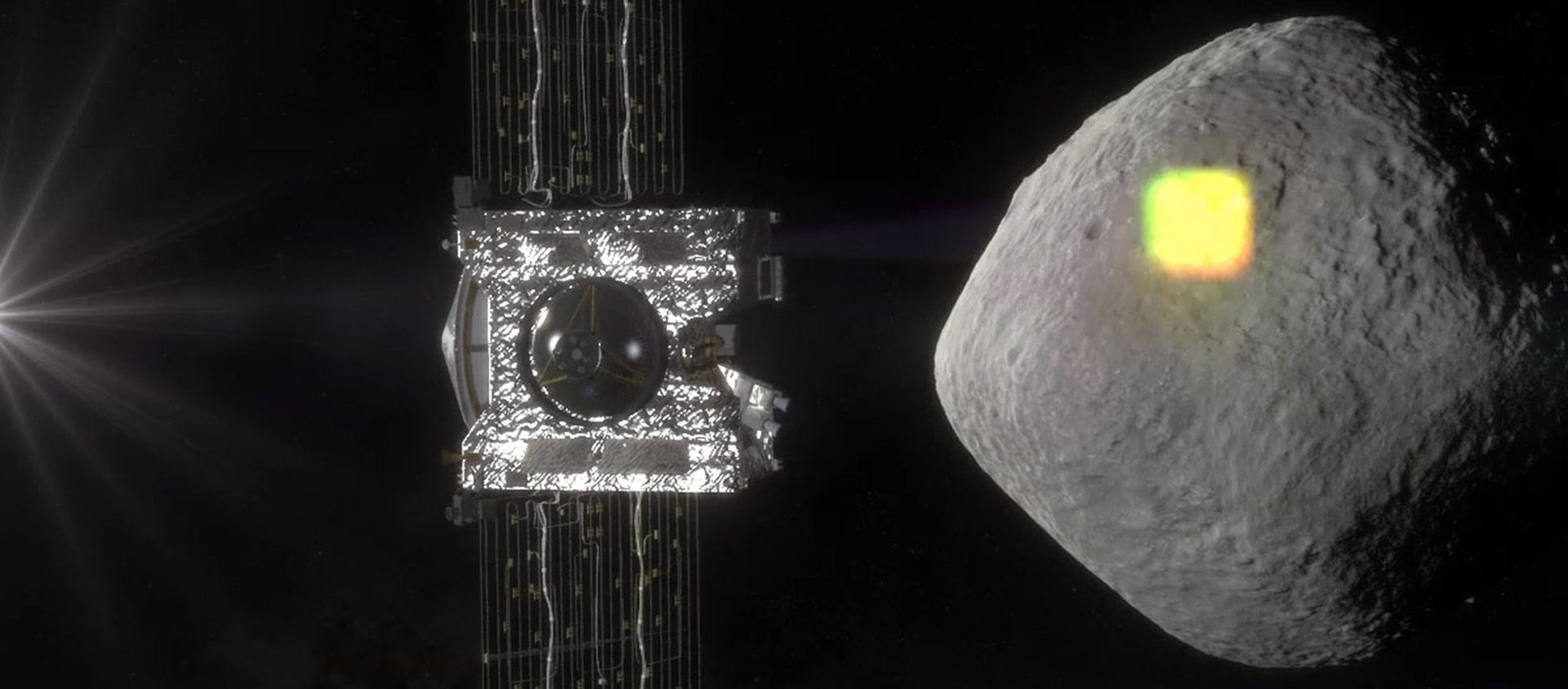 NASA artist rendering shows the mapping of the near-Earth asteroid Bennu by the OSIRIS-REx spacecraft NASA artist rendering shows the mapping of the near-Earth asteroid Bennu by the OSIRIS-REx spacecraft - Sputnik International, 1920, 20.10.2020