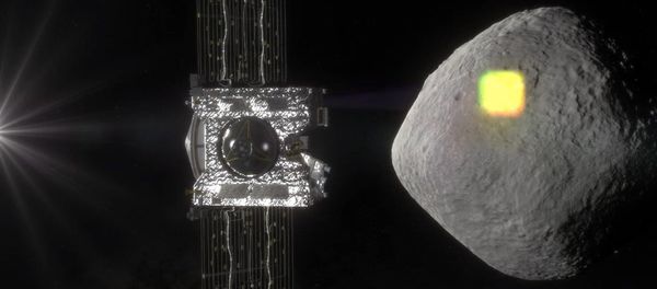 NASA artist rendering shows the mapping of the near-Earth asteroid Bennu by the OSIRIS-REx spacecraft NASA artist rendering shows the mapping of the near-Earth asteroid Bennu by the OSIRIS-REx spacecraft - Sputnik International