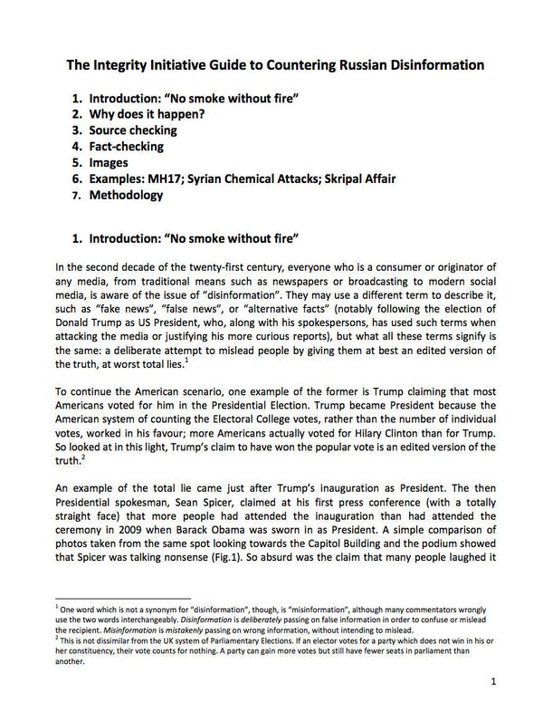'Guide to Countering Russian Disinformation' by Integrity Initiative. 'Guide to Countering Russian Disinformation' by Integrity Initiative. - Sputnik International