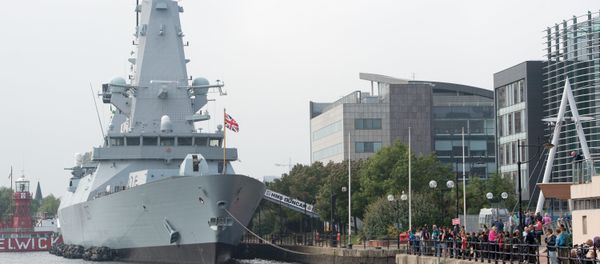 NATO warship HMS Duncan docked at Cardiff Bay ahead of the UK based NATO summit, in Cardiff, Wales, Wednesday, Sept. 3, 2014 - Sputnik International