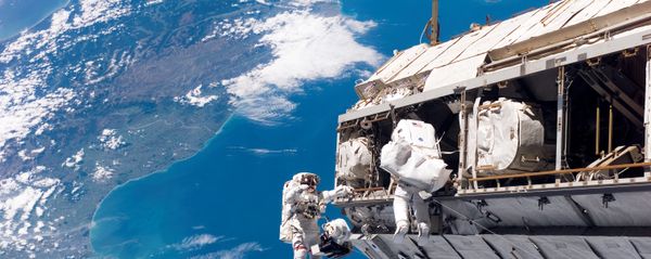 ISS astronauts adjust truss above New Zealand ISS astronauts adjust truss above New Zealand - Sputnik International