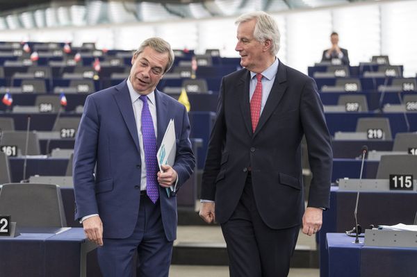 In this Wednesday, April 5, 2017 file photo Britain's former UKIP leader Nigel Farage, left, arrives with European Chief Negotiator of the Task Force for the Preparation and Conduct of the Negotiations with the United Kingdom under Article 50, Michel Barnier, before attending a session in Strasbourg, eastern France. - Sputnik International