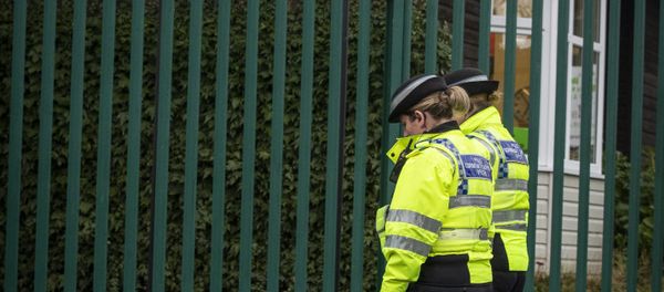 This Wednesday, Nov. 28, 2018 photo shows Police Community Support Officers walks outside Almondbury Community School in Huddersfield where a 16-year-old boy is to be charged with assault over an attack on a 15-year-old Syrian refugee. This Wednesday, Nov. 28, 2018 photo shows Police Community Support Officers walks outside Almondbury Community School in Huddersfield where a 16-year-old boy is to be charged with assault over an attack on a 15-year-old Syrian refugee. - Sputnik International