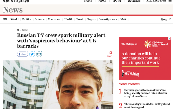 The Telegraph screengrab. - Sputnik International