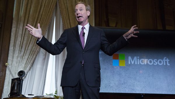 Brad Smith, President and Chief Legal Officer of Microsoft, speaks at the Willard Hotel in Washington, DC. - Sputnik International