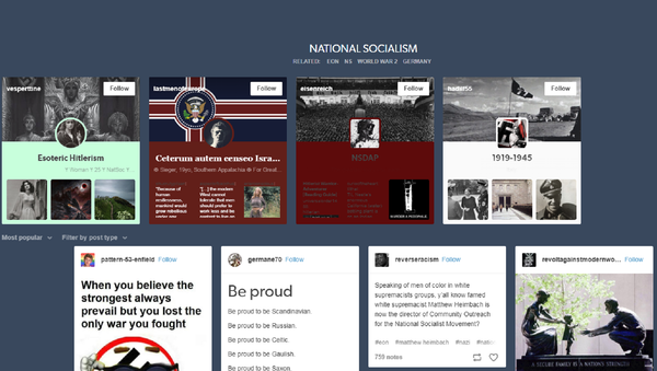 Pro-Nazi images remain on Tumblr after the company banned pornography from its platform. - Sputnik International