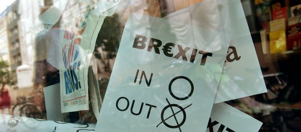 A poster featuring a Brexit vote ballot A poster featuring a Brexit vote ballot - Sputnik International