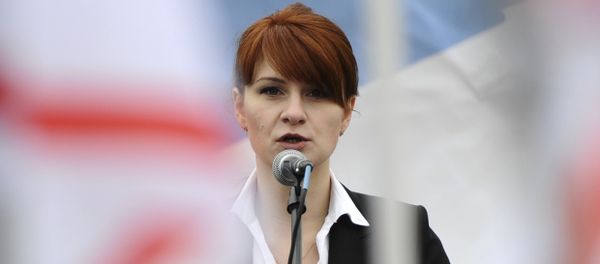 In this photo taken on Sunday, April 21, 2013, Maria Butina, leader of a pro-gun organization in Russia, speaks to a crowd during a rally in support of legalizing the possession of handguns in Moscow, Russia In this photo taken on Sunday, April 21, 2013, Maria Butina, leader of a pro-gun organization in Russia, speaks to a crowd during a rally in support of legalizing the possession of handguns in Moscow, Russia - Sputnik International