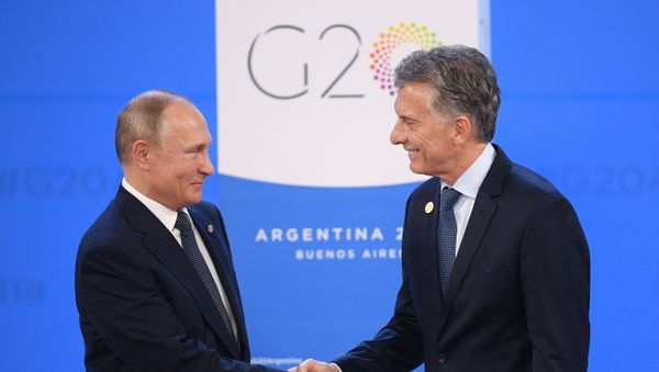 Russian Vladimir Putin and Argentina's President Mauricio Macri - Sputnik International