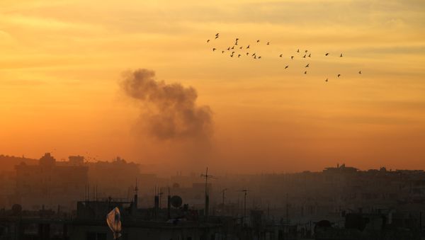 Smoke billows from a rebel-held area of Daraa - Sputnik International