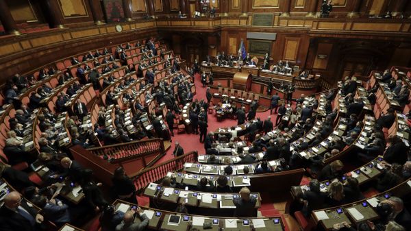 Lawmakers sit during the vote to elect Senate's president, in Rome, Friday, March 23, 2018. Italian lawmakers have formally reconvened parliament following inconclusive March 4 elections without any accord in sight as to the formation of a new government - Sputnik International