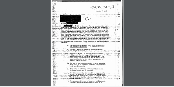 Excerpt from letter on the use of induced amnesia. - Sputnik International