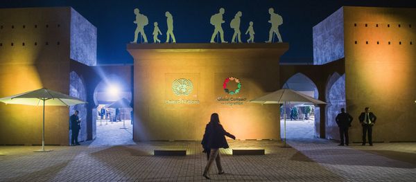 A picture taken on December 9, 2018, shows the site of the UN Migration Conference in the Moroccan city of Marrakesh A picture taken on December 9, 2018, shows the site of the UN Migration Conference in the Moroccan city of Marrakesh - Sputnik International