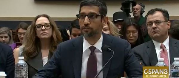 Google CEO Sundar Pinchai testifies before the U.S. Congress December 11, 2018. Google CEO Sundar Pinchai testifies before the U.S. Congress December 11, 2018. - Sputnik International
